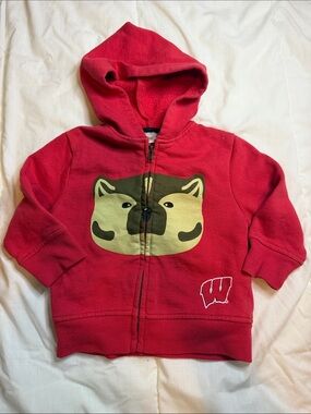 University of Wisconsin Badgers Toddler Red Hooded Zip-Up Sweatshirt
